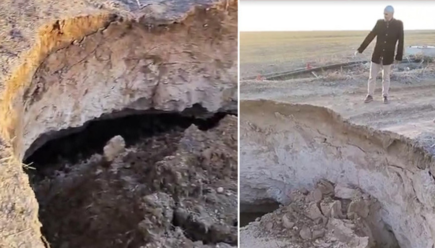 Aksarayda 6 metre çapında ve 10 metre derinliğinde obruk oluştu