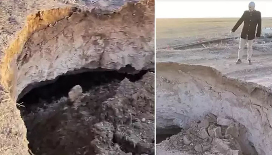 Aksarayda 6 metre çapında ve 10 metre derinliğinde obruk oluştu