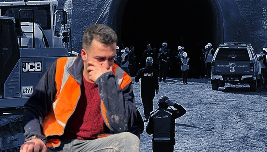 Tren tüneli inşaatına kaya düştü: 1 ölü, 1 yaralı var