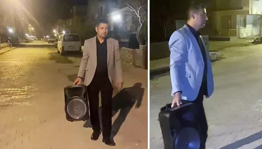 Davulcu gelmeyen mahallenin muhtarı hoparlör ile sahura kaldırıyor