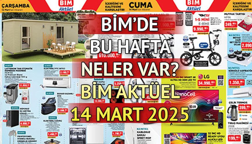 SATIŞTA BİM AKTÜEL 14 MART 2025 KATALOĞU - İNDİRİMLİ ÜRÜNLER 📌🛒 || Bimde bu hafta cuma neler var BİM aktüel Çapa Makinesi, Mini E-Bike, Toz Torbasız Elektrikli Süpürge getiriyor...