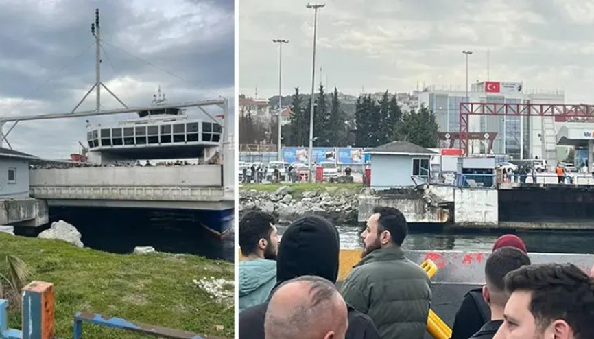 Yalova’da feribot kazası: Yolcular çarpmanın etkisiyle yere düştü