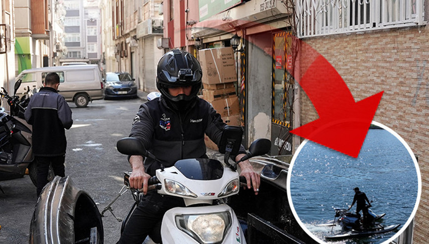 Trafikte görenler şaşkına dönüyor İstanbulda 24 yaşındaki genç, hem karada hem denizde gidebilen motosiklet tasarladı