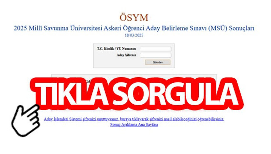MSÜ SONUÇLARI SORGULAMA 2025🗒️ (ÖSYM TIKLA SONUÇ EKRANI AÇILDI) || 2025 Milli Savunma Üniversitesi sınav sonuçları açıklandı MSÜ sınav sonuçları nereden ve nasıl öğrenilir