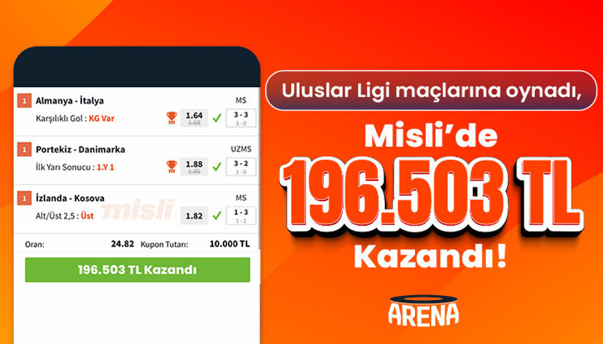 Uluslar Ligi maçlarına oynadı, Misli’de 196.503 TL kazandı