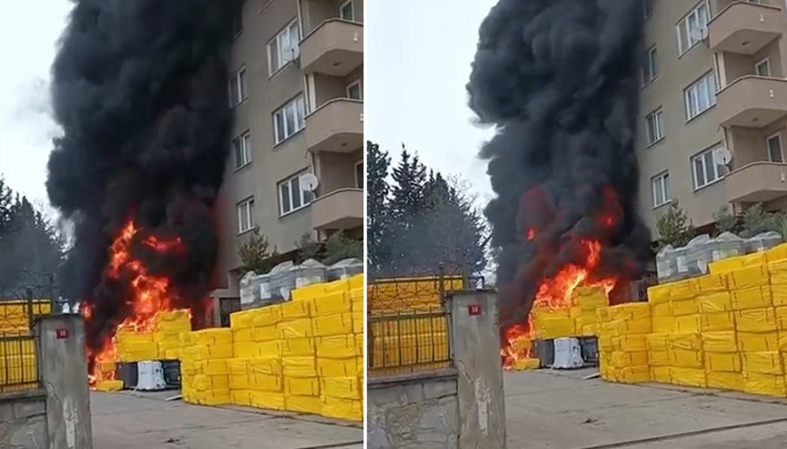Pendikte bir depoda yangın