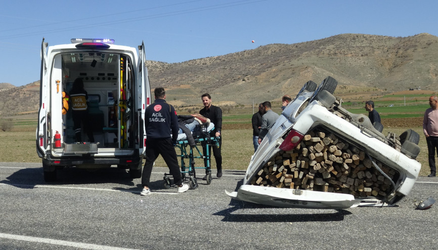 Batman’da takla atan kamyonet ters döndü, sürücüsü yaralandı