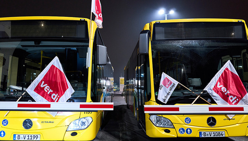 Berlin yine felç Ver.di oylama başlattı... Daha büyüğü yolda...