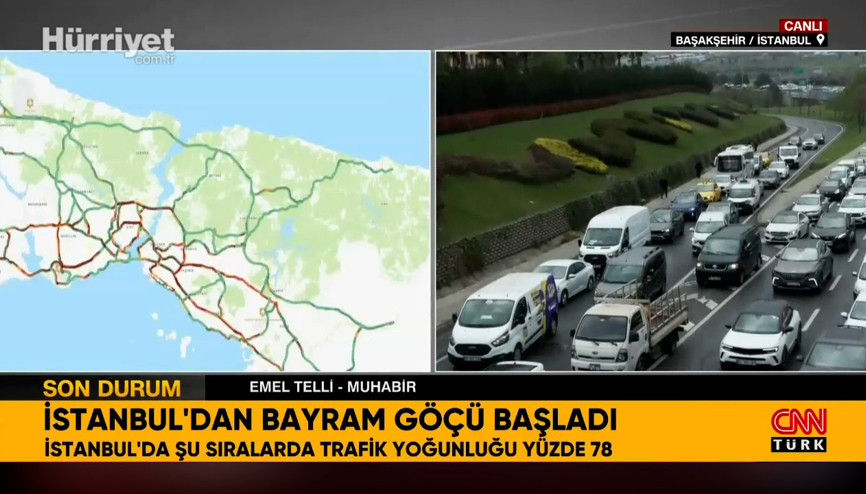 Bayram tatili için göç başladı İstanbulda trafik yoğunluğu