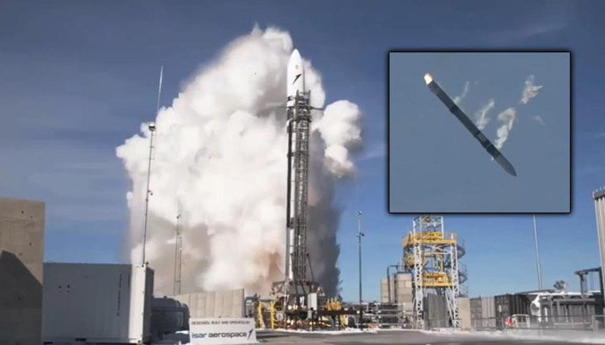 Alman şirketin test roketi havada patladı