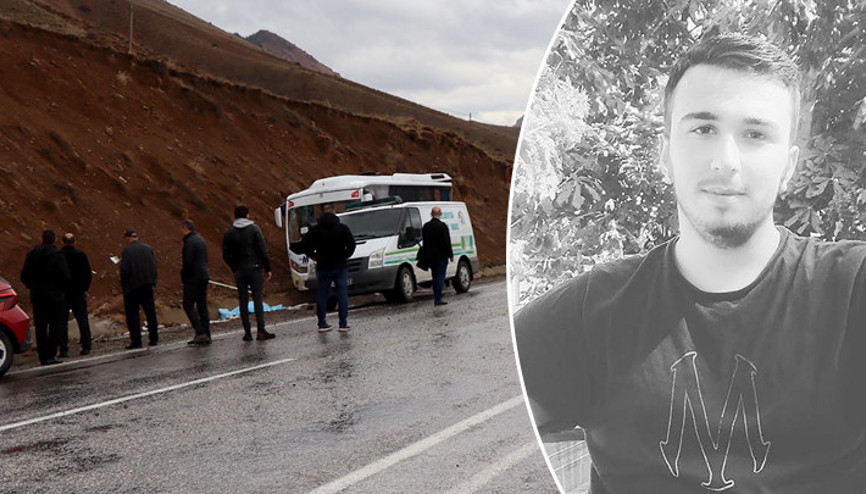 Erzurumda işçileri taşıyan servis, toprak yığınına çarptı: 1 ölü, 11 yaralı