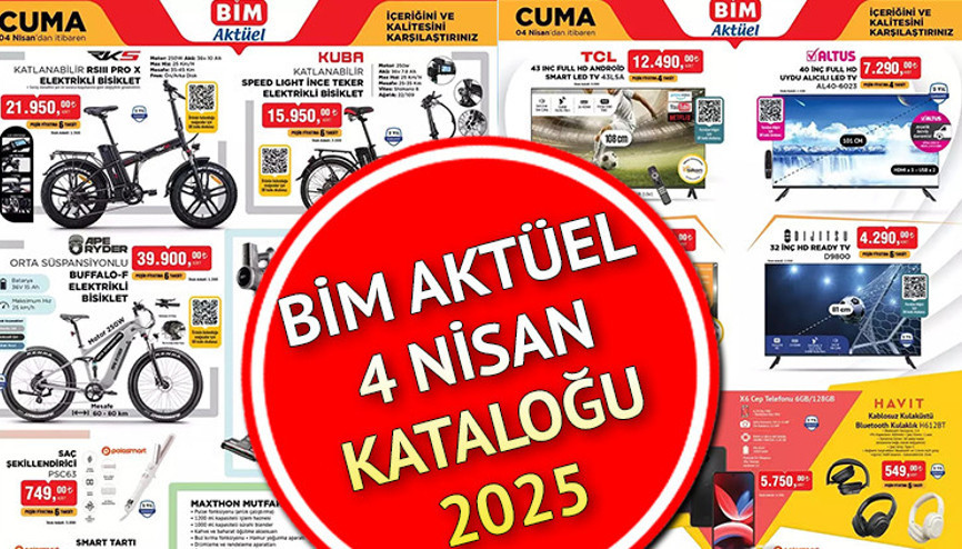 RAFLARA GELDİ BİM AKTÜEL 4 NİSAN KATALOĞU 2025 - YENİ İNDİRİMLİ ÜRÜNLER 🛒📌|| Bimde bu hafta cuma neler var Bim aktüel Elektrikli Bisiklet, Mutfak Robotu, Şarjlı Kablosuz Süpürge satışta