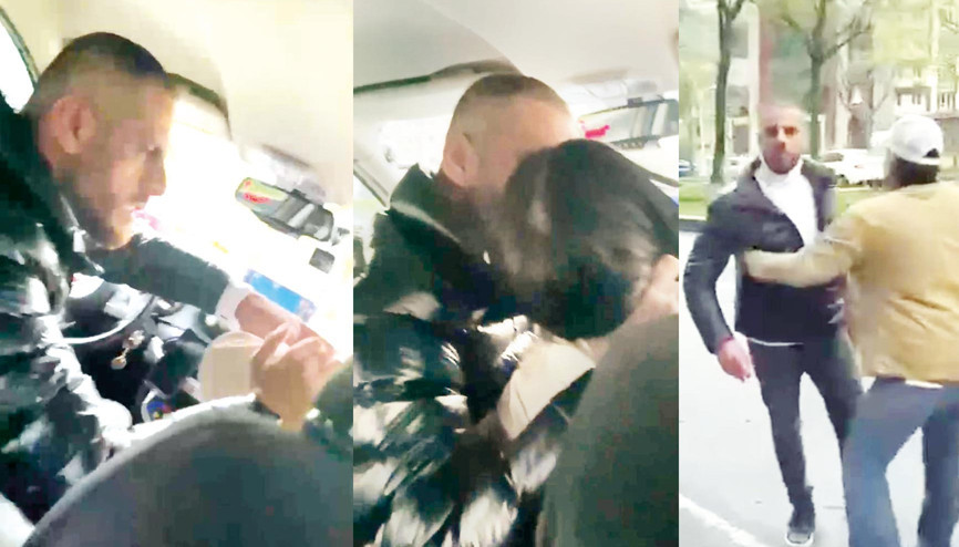 Takside dayak... Tokat attı, Boğazını sıktı