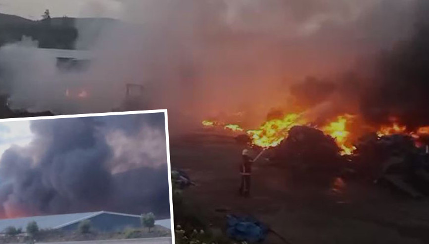 Hatayda geri dönüşüm fabrikasında yangın