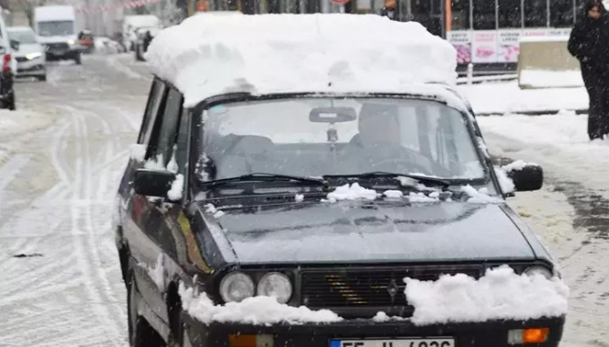 Samsun’un Havza ilçesinde kar yağışı