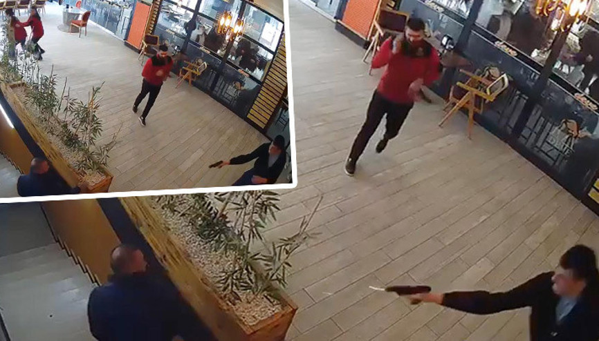 Karsta kafetaryadaki dehşet Yan bakma cinayetinin görüntüleri ortaya çıktı