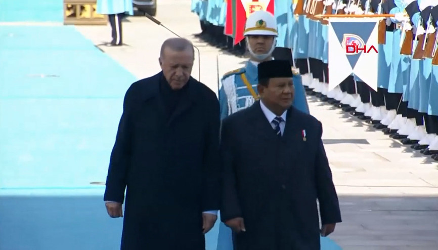 Cumhurbaşkanı Erdoğan, Endonezya Cumhurbaşkanı Subiantoyu resmi törenle karşıladı