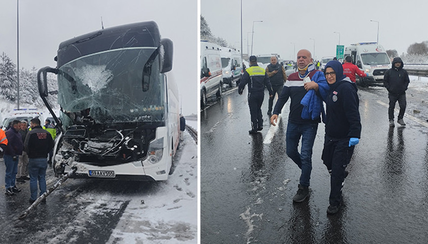 Anadolu Otoyolunun Bolu Dağı geçişinde zincirleme kaza