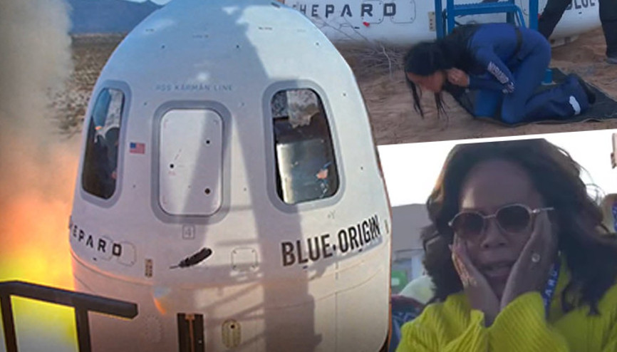 Dünyaca ünlü yıldız Katy Perry uzay yolculuğunu tamamladı: Dünyaya döner dönmez toprağı öptü