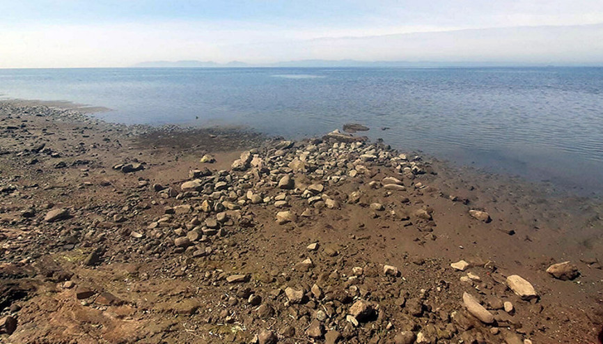 Balıkesirde deniz 15 metre çekildi