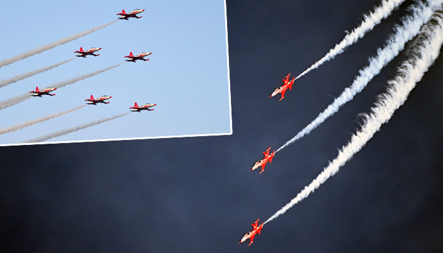 Türk Yıldızlarının prova uçuşu büyüledi