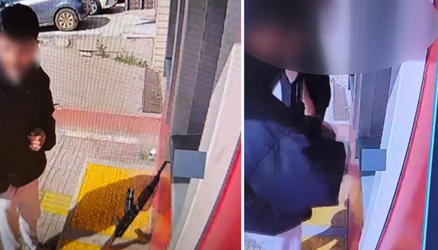 Ataşehirde uzun namlulu silahla ATMden para çekti