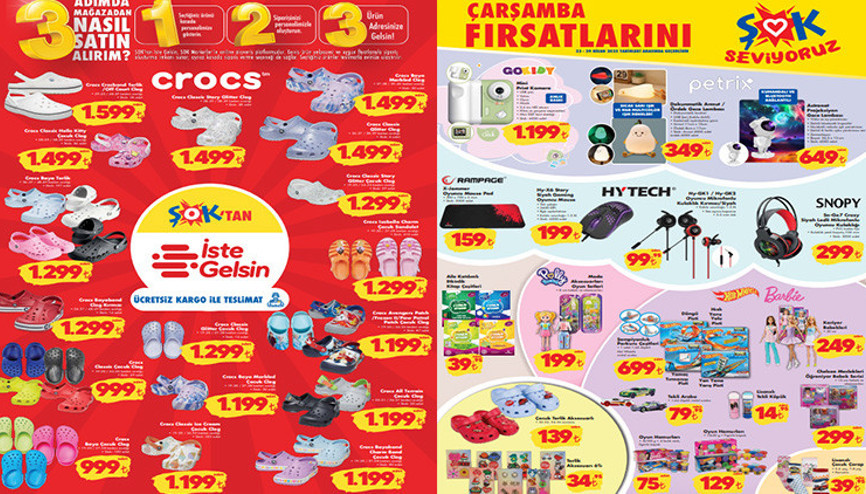 ŞOK AKTÜEL İNDİRİM BROŞÜRÜ 23-29 NİSAN 2025 || ŞOK indirim kataloğu ile bu Çarşamba neler var, hangi ürünler geliyor Terlik çeşitleri, mini print kamera, oyuncu kulaklığı ŞOK marketlerde olacak