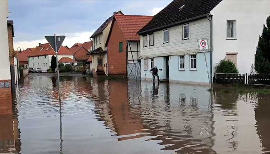 Harz Bölgesi’nde şiddetli yağışlar hayatı felç etti