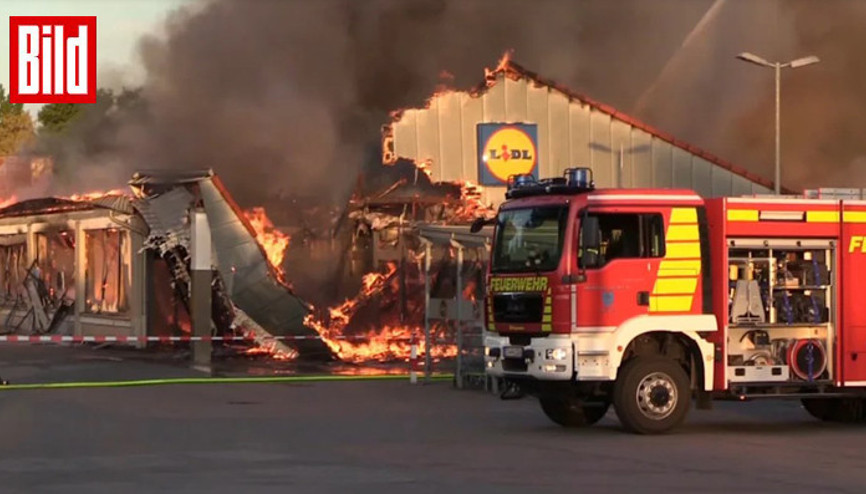 Lidl market cayır cayır yandı