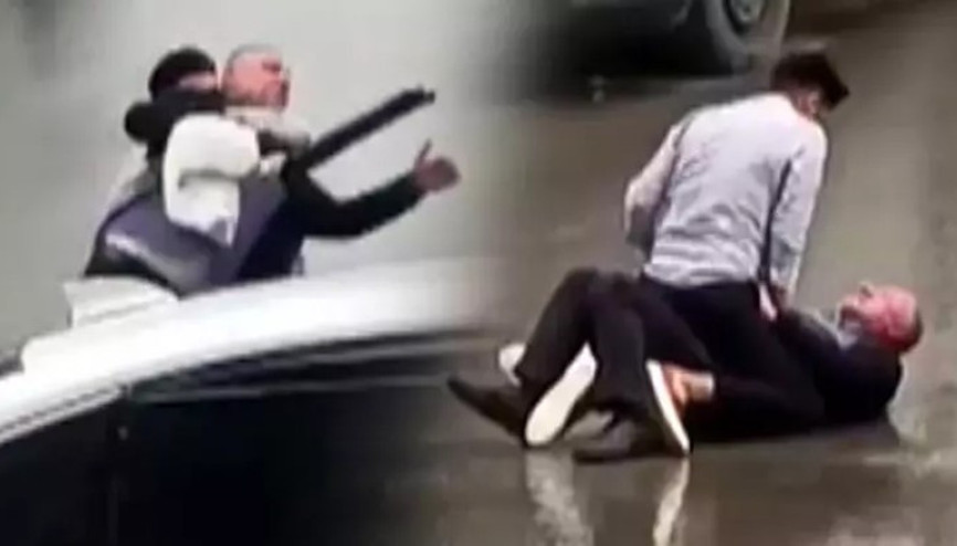 Kendisine silah doğrultan kayınpederine müdahale etti: O anlar kamerada