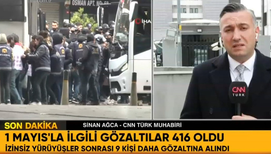 1 Mayısta gözaltına alınanların sayısı 416ya yükseldi