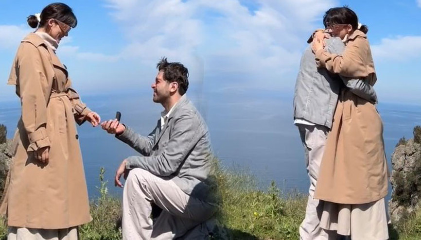 Ünlü oyuncu evleniyor... Deniz kıyısında romantik teklif