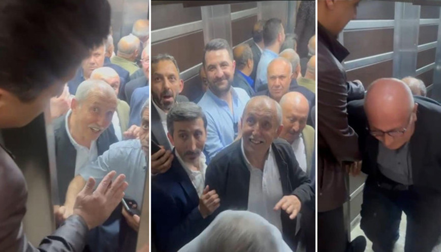 Bursada düğüne gelen davetliler asansöre 10 kişi binince mahsur kaldı
