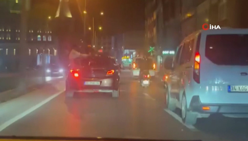 Arnavutköy’de düğün konvoyu diğer sürücülere zulüm oldu: O anlar kamerada