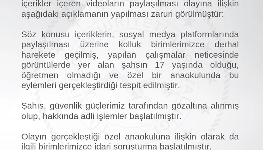 Anaokulunda çocuklarla uygunsuz görüntülerini paylaşan şüpheliye gözaltı