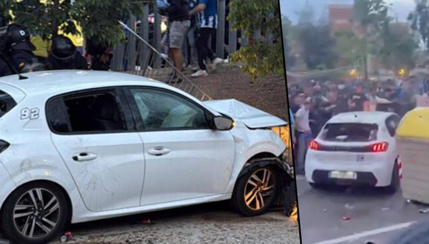 Espanyol - Barcelona maçı öncesi olay Arabayla taraftarları ezdi