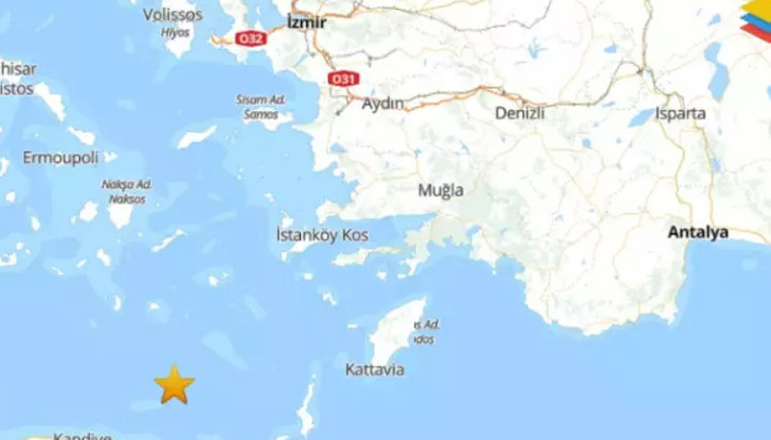 Ege Denizinde 6 büyüklüğünde deprem meydana geldi