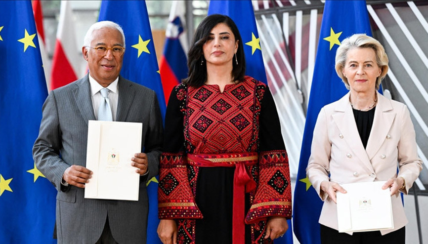 ABde bir ilk: Filistin temsilcisi mektup sunarak göreve başladı