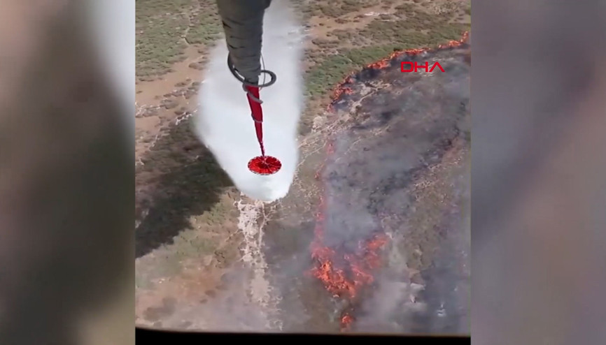 İzmirde makilik alanda yangın