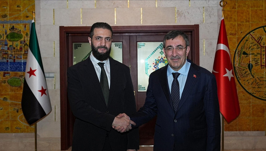 Cumhurbaşkanı Yardımcısı Yılmaz, Suriye Cumhurbaşkanı Şara ile bir araya geldi