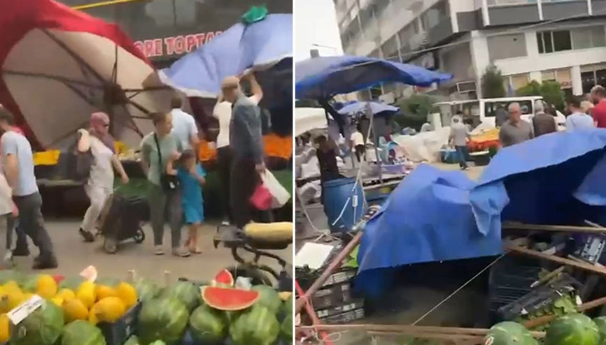 Bursada lodos pazar tezgahları devrildi