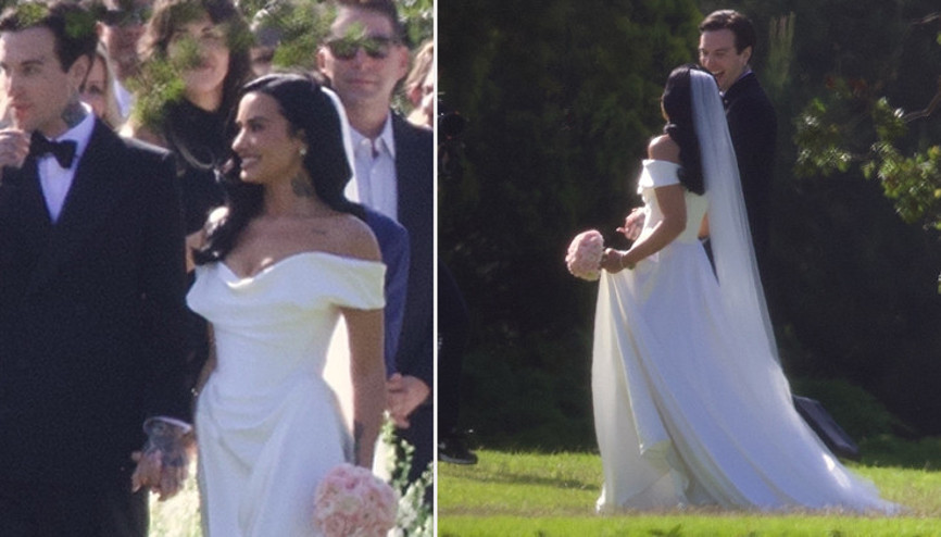 Ünlü şarkıcı muradına erdi... Herkes aynı yorumu yaptı: Boşanan arkadaşının eski gelinliğini giymiş