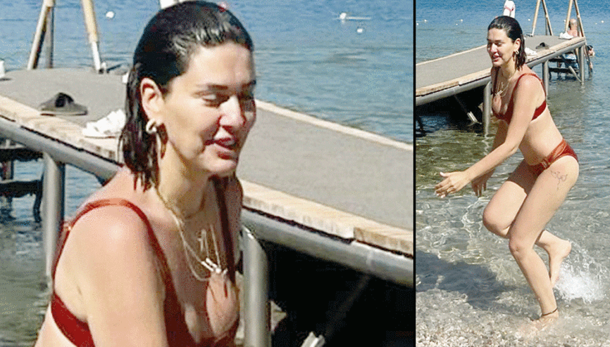 25 kilo verdi sezonu açtı... Bergüzar Korelin tatil keyfi