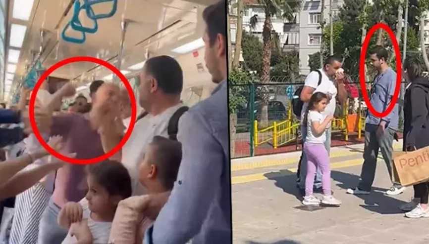 Marmaray’da yer tartışmasında iki çocuğunun yanında babaya yumruk... O anlar kamerada Marmaray’da yer tartışmasında iki çocuğunun yanında babaya yumruk... O anlar kamerada