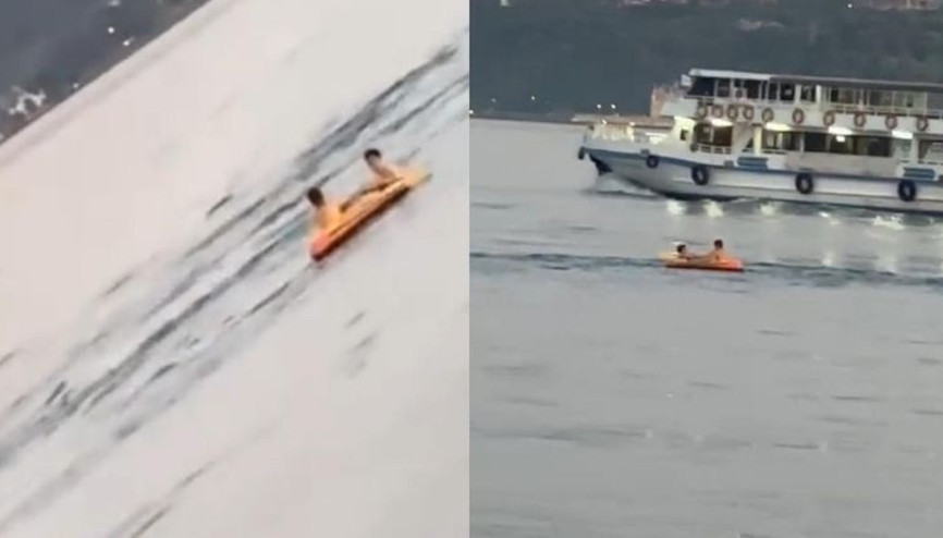 Şişme botla denize açılan çocuklar sağ salim bulundu