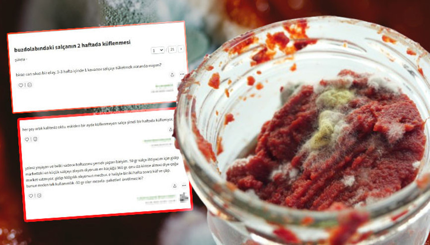 Salça küfü şikâyetleri artıyor: ‘Zeytinyağı dök, streçle sar, yine olmuyor’ | Raf ömrü mü kısaldı Uzmanlar uyardı… Salça küfü şikâyetleri artıyor: ‘Zeytinyağı dök, streçle sar, yine olmuyor’ | Raf ömrü mü kısaldı Uzmanlar uyardı…