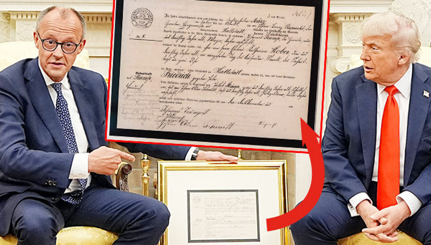 Beyaz Saray’da Trump’a sürpriz... Dedesinin doğum belgesini verdi