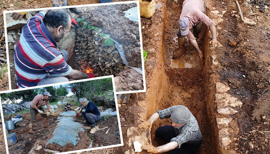 3 günlük nöbetle ata mirası üretim Toprağın içinden çıkarıp yakıyorlar: Yılda sadece 80 kilo elde ediliyor