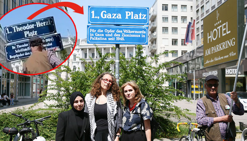 ‘Theodor Herzl Meydanı’nın adını ‘Gazze’ olarak değiştirdiler