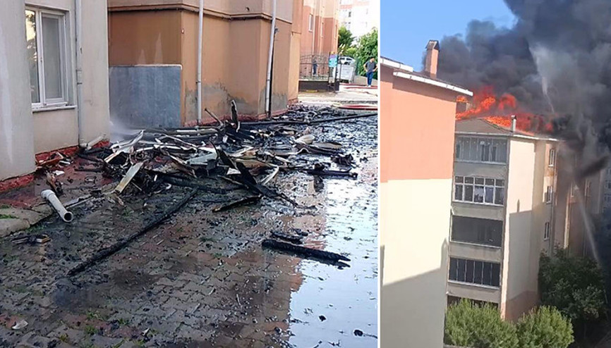 Silivride 5 katlı binada korkutan yangın